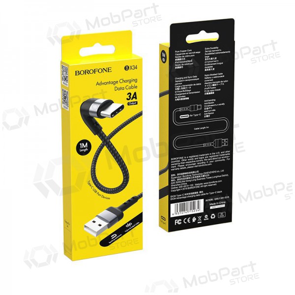 USB Kabel Borofone BX34 Type-C 1.0m (Schwarz)