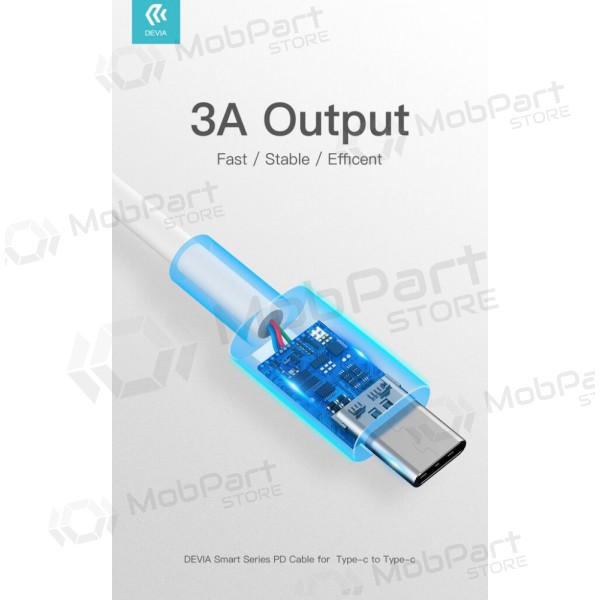 USB-Kabel Devia Smart PD Typ-C - Typ-C 20V 3.0A 60W (weiß)