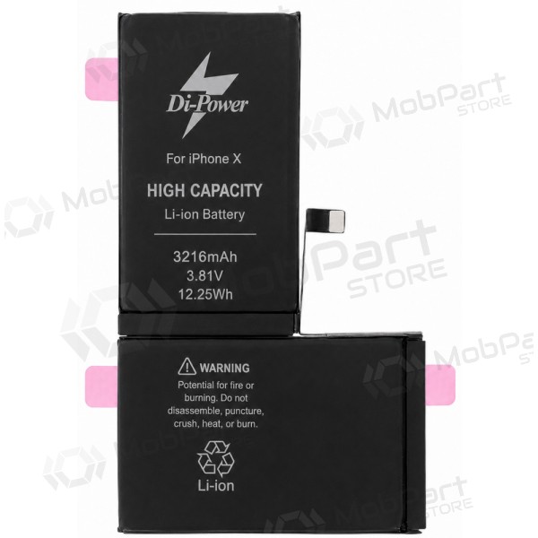 Apple iPhone X Akku, Batterie Di-Power 3216 mAh (erhöhte Kapazität)