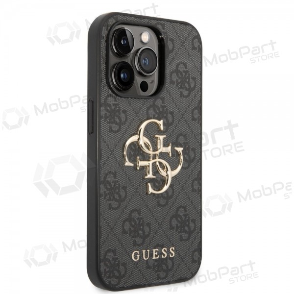 Apple iPhone 14 Pro hülle - Guess PU 4G Metal Logo (grau)