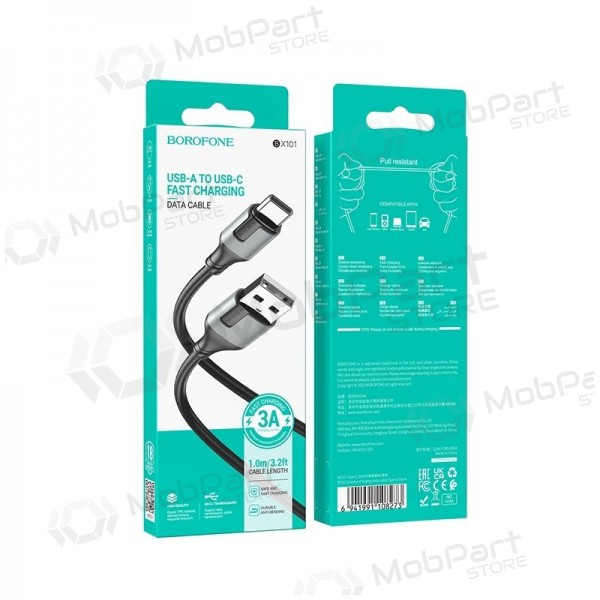 USB Kabel Borofone BX101 USB-A to USB-C 1.0m Schwarz