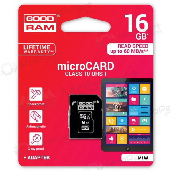 Speicherkarte GOODRAM MicroSD 16Gb (class 10) + SD adapter