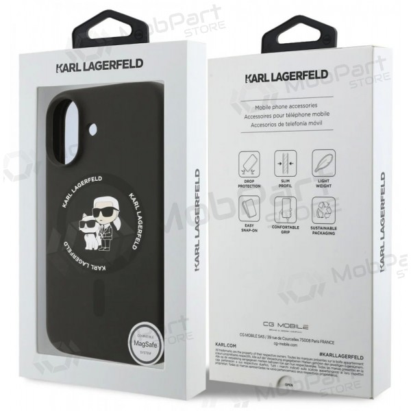 Apple iPhone 17 hülle - Karl Lagerfeld Liquid Silicone Karl and Choupette MagSafe (schwarz)