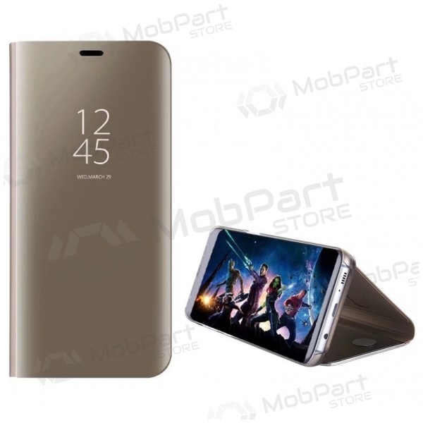 Samsung J330 Galaxy J3 2017 hülle - Clear View Stand Cover (golden)