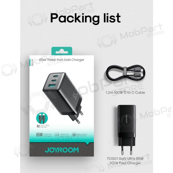 Telefonladegerät Hoco N66 35 W GaN USB-C + USB-A mit Lightning Kabel 1 m weiß