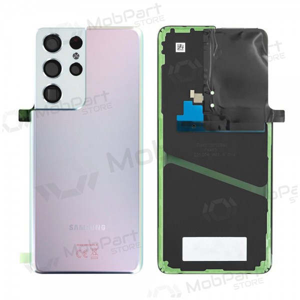 Samsung G998 Galaxy S21 Ultra 5G Rückseite Akkudeckel (Phantom Silver) (gebraucht grade A, original)