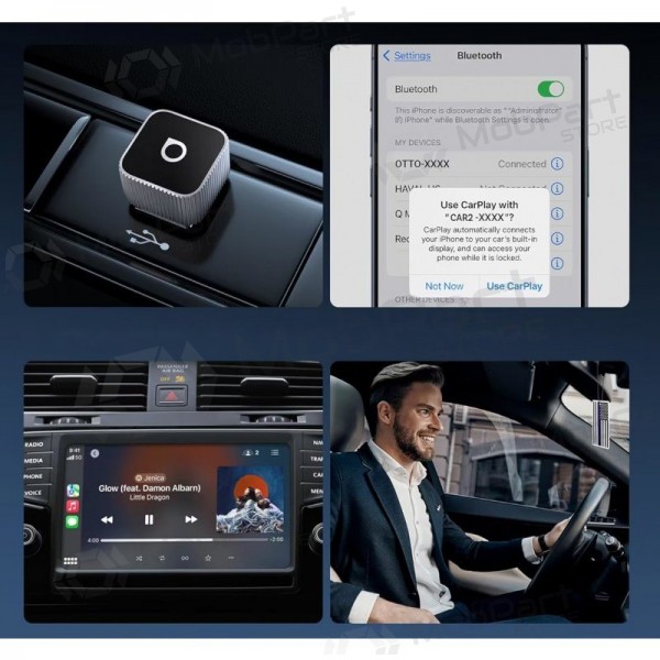 Kabelloser CarPlay / Android Auto Adapter Ottocast Mini Cube CP88-T2 silber