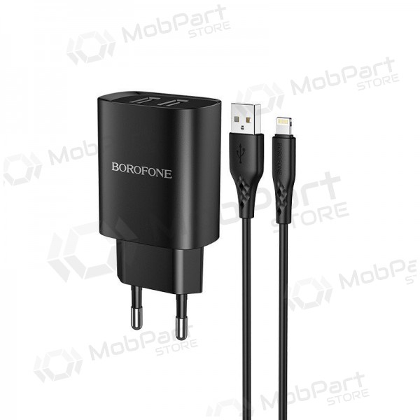 Ladegerät Borofone BN2 2xUSB 2.1A + Lightning (Schwarz)