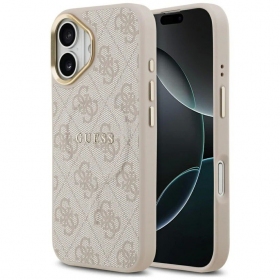 Apple iPhone 17 hülle - Guess PU Leather 4G Gold Frame MagSafe