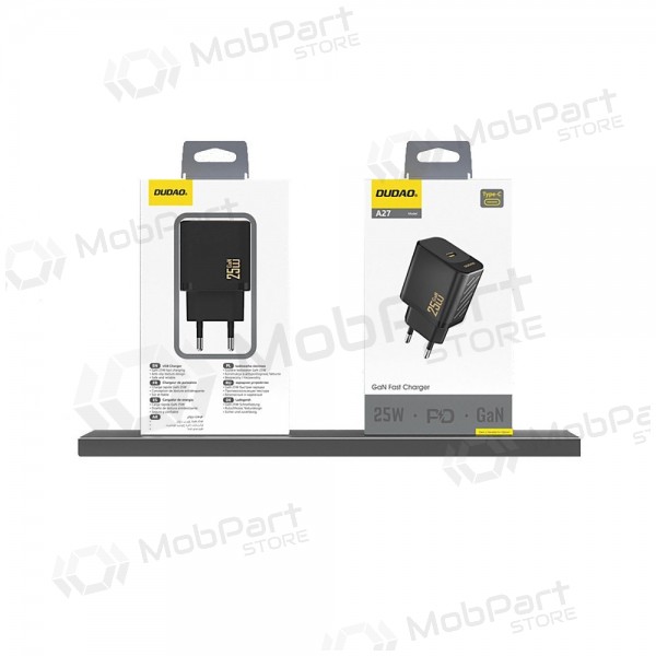 Telefonladegerät Dudao A27 25 W GaN USB-C schwarz