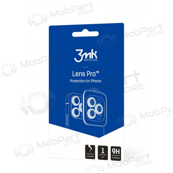 Apple iPhone 14 Pro / 14 Pro Max Schutz gehärtetes Glas für Kamera - 3MK Lens Pro (silber)