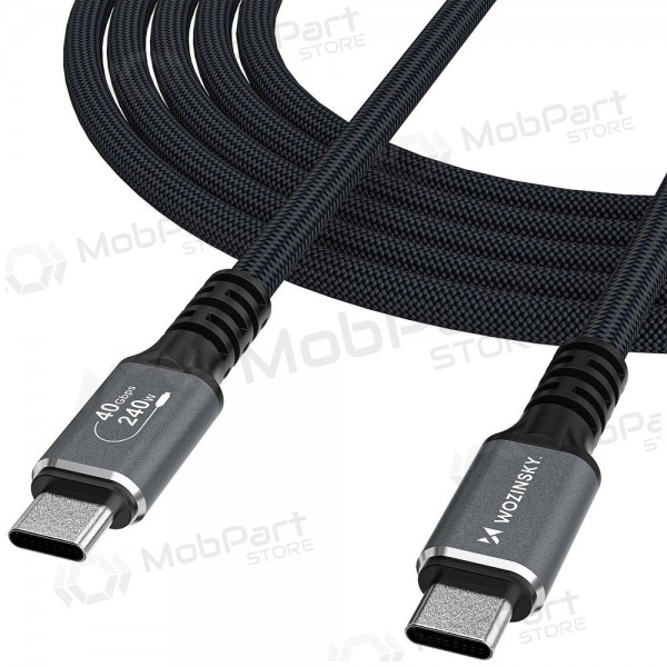 USB-C kabel Wozinsky WPS-UY42S USB-C zu USB-C 2 m Thunderbolt 4 240 W schwarz