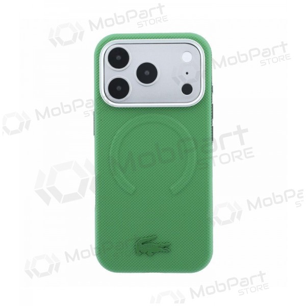 Apple iPhone 18 Pro hülle - Lacoste PVC Petit Pique Semi Wrap Embossed MagSafe (grün)