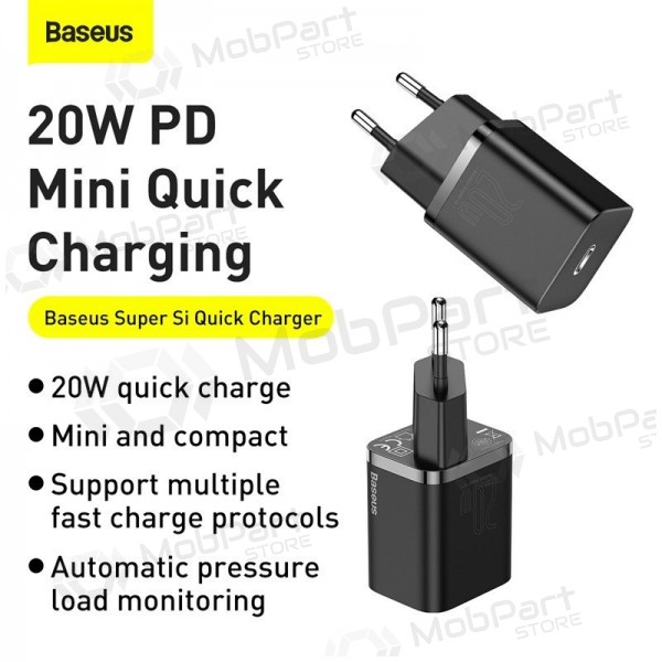 Ladegerät buitinis Baseus Super Si 20W Schwarz CCSUP-B01