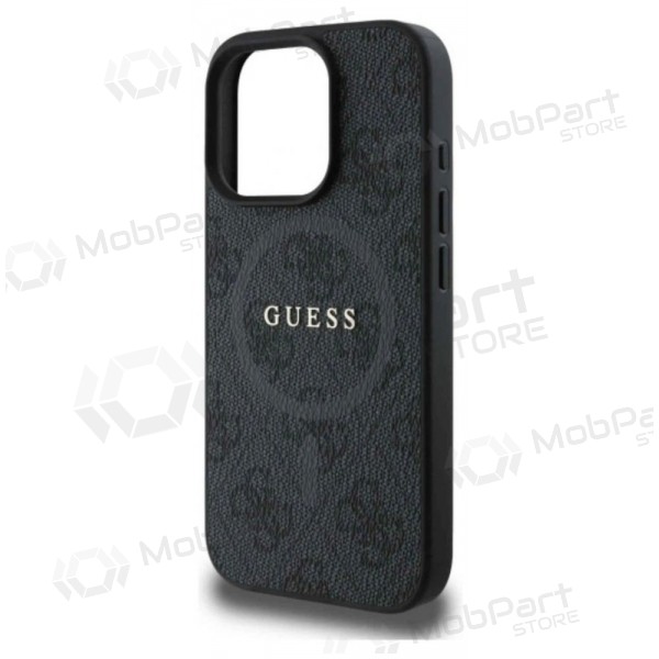 Apple iPhone 16 Pro Max hülle - Guess PU Leather 4G Colored Ring MagSafe (schwarz)