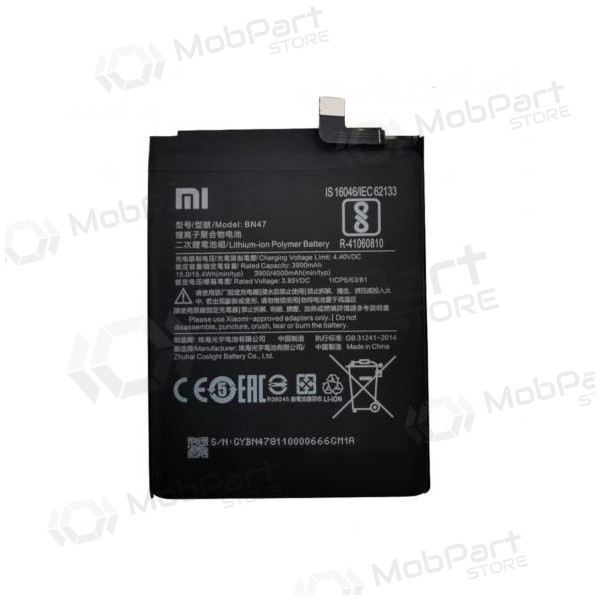 Xiaomi Mi A2 Lite, Redmi 6 Pro Batterie, akumuliatorius (BN47) (original) Xiaomi Mi A2 Lite, Redmi 6 Pro Batterie, akumuliatorius (BN47) (original)