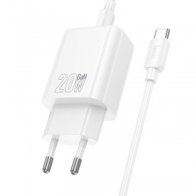 Telefonladegerät Hoco N60 GaN USB-C mit USB-C Kabel 1 m weiß