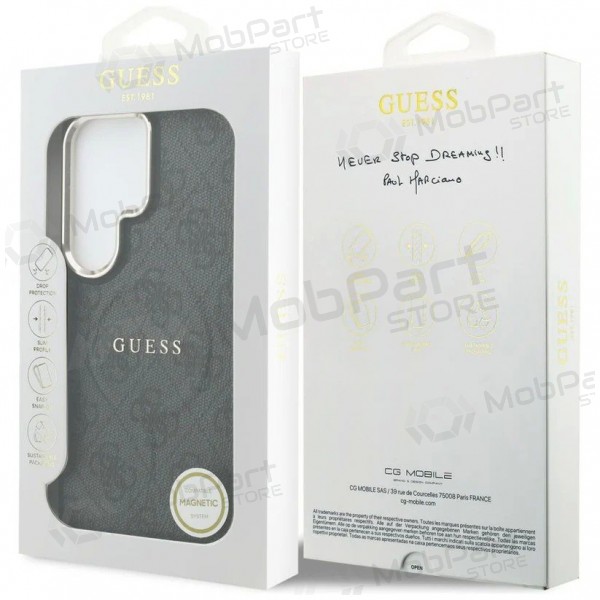 Samsung Galaxy S26 Ultra Hülle - Guess PU Leather 4G Gold Frame Magnetic (Schwarz)