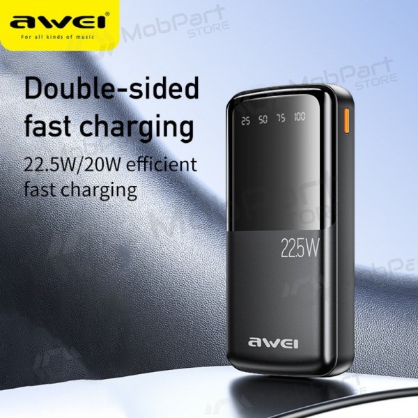 externe Batterie Power Bank Awei P13K PD20W/QC22.5W 20000mAh Schwarz