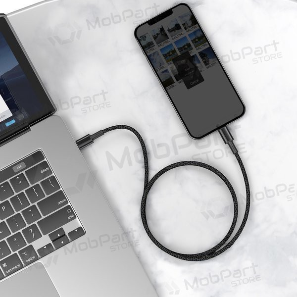 USB Kabel Baseus High Density Braided Fast Data PD 20W Type-C - Lightning 1.0m (Schwarz) CATLGD-01