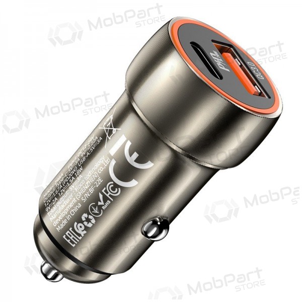 Ladegerät automobilinis Hoco Z46A USB-A/Type-C PD20W+QC3.0 Grau