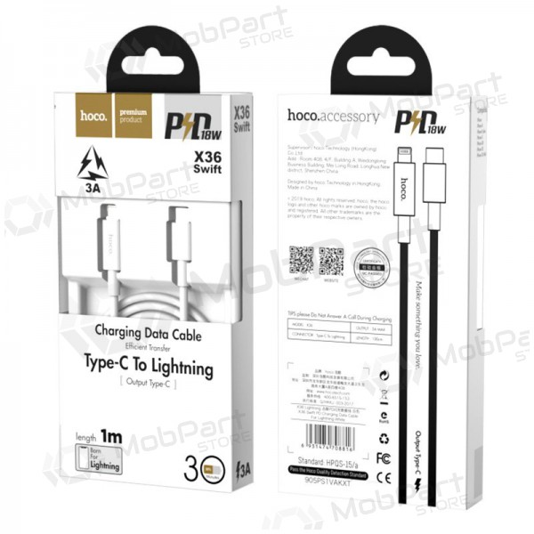 USB Kabel Hoco X36 PD Type-C - Lightning 1.0m (Weiß)