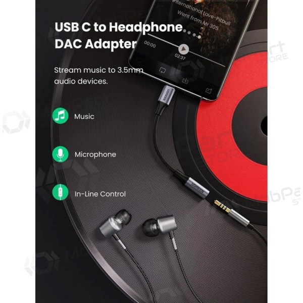 Audioadapter Ugreen AV161 USB-C auf 3.5 mm grau
