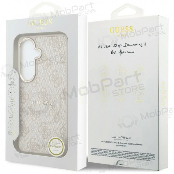 Samsung Galaxy S26 hülle - Guess PU Leather 4G Gold Frame Magnetic (rosa)