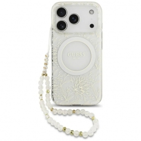 Apple iPhone 18 Pro Max hülle - Guess IML Flowers Allover Strap MagSafe