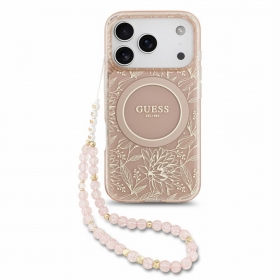 Apple iPhone 18 Pro Max hülle - Guess IML Flowers Allover Strap MagSafe