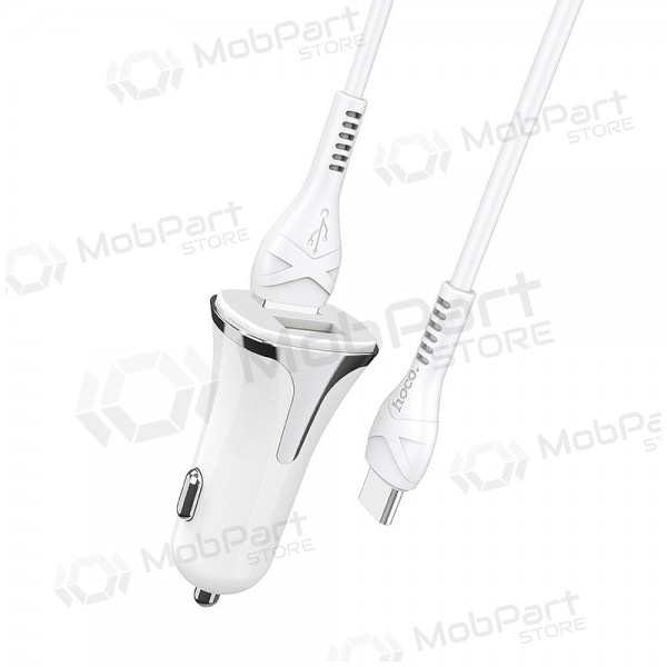 Ladegerät automobilinis Hoco Z31 Quick Charge 3.0 (3.4A) x 2 USB + Type-C (Weiß)