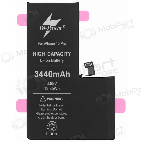 Apple iPhone 15 Pro Akku, Di-Power 3440 mAh (erhöhte Kapazität)