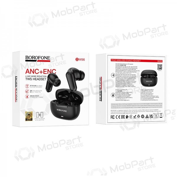 Kabellose Kopfhörer Borofone BW96 Bluetooth ANC+ENC USB-C schwarz