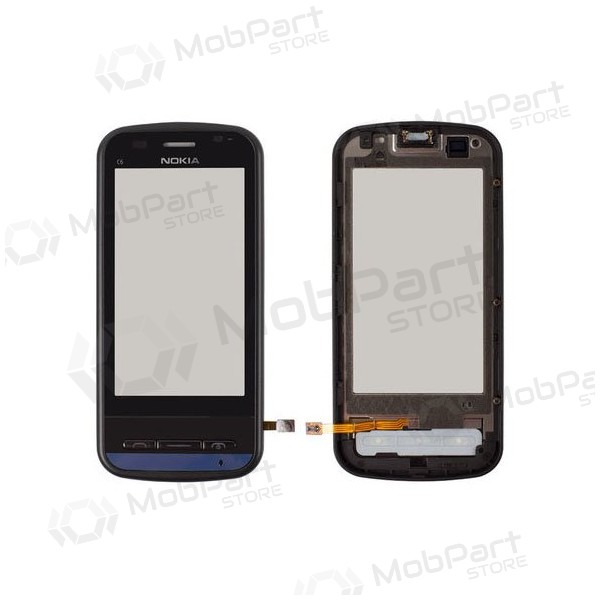 Nokia c6-00 berührungsempfindliches Glas (mit Rahmen) (schwarz)