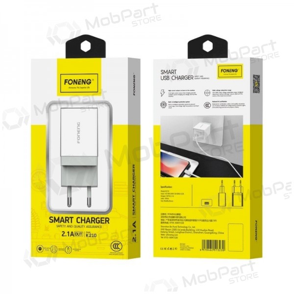 Telefonladegerät Foneng K210 10 W USB-A weiß