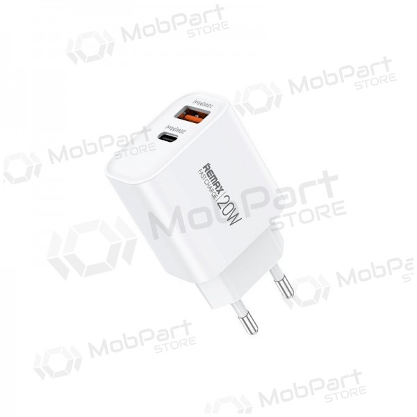 Telefonladegerät Remax RP-U120 20 W USB-C + USB-A weiß
