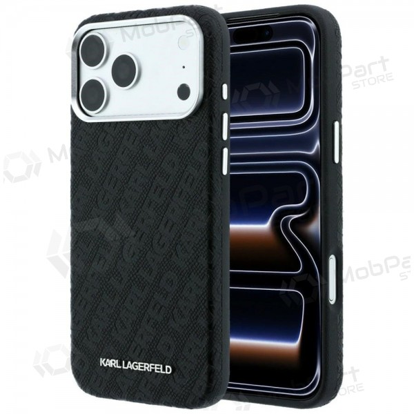 Apple iPhone 18 Pro Max hülle - Karl Lagerfeld PU Grained Allover Semi Wrap MagSafe (schwarz)