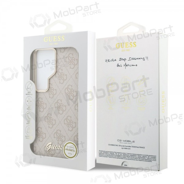 Samsung Galaxy S26 Ultra hülle - Guess PU 4G Script Metal Logo Magnetic (rosa)
