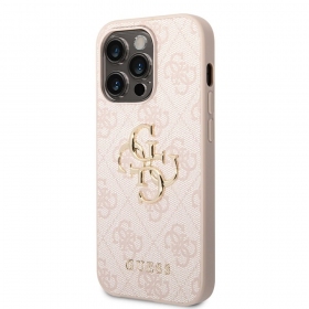 Apple iPhone 14 Pro Max hülle - Guess PU 4G Metal Logo (grau)