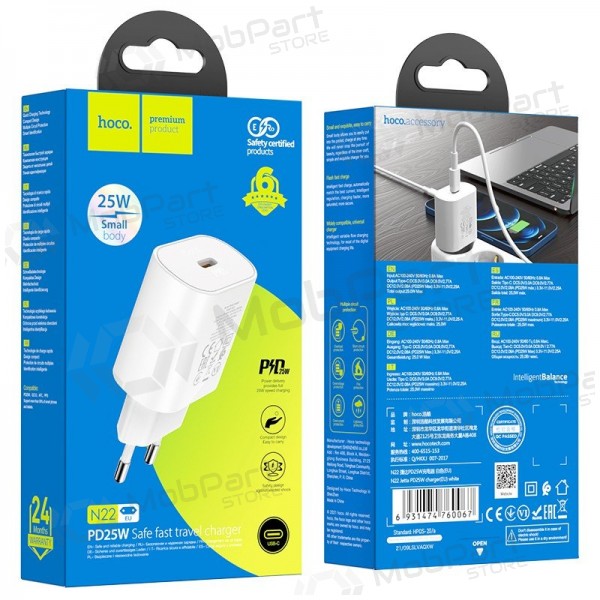 Telefonladegerät Hoco N22 25 W USB-C weiß