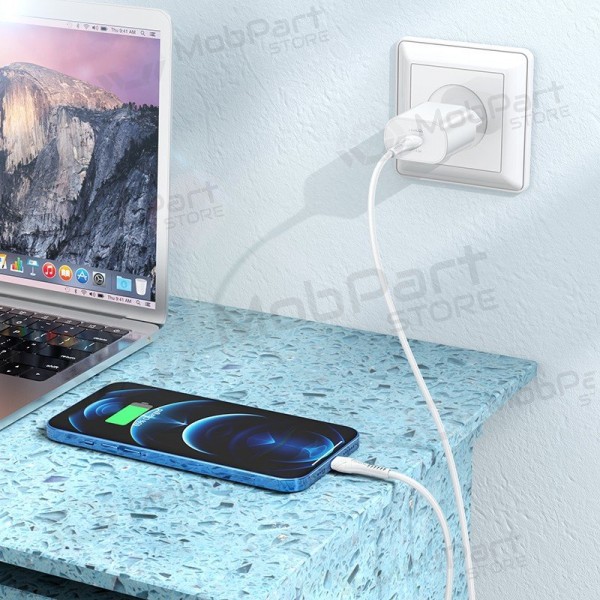 Telefonladegerät Hoco N22 25 W USB-C mit Lightning-Kabel 1 m weiß