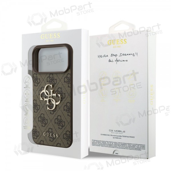 Apple iPhone 17 Pro Max hülle - Guess PU 4G Metal Logo (braun)