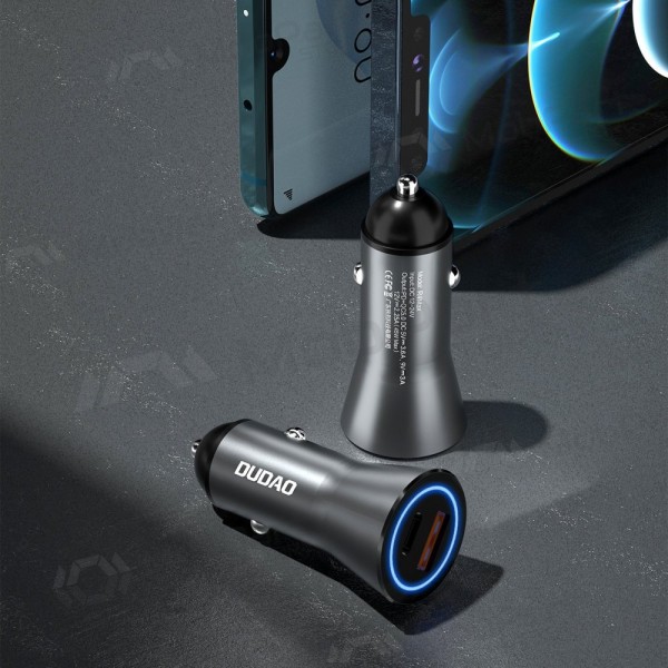 Dudao R4Max 55 W USB-C + USB-A auto-ladegerät, grau