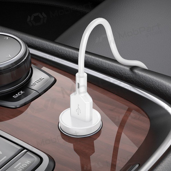 Ladegerät automobilinis Borofone BZ18 Quick Charge 3.0 18W + MicroUSB (Weiß)