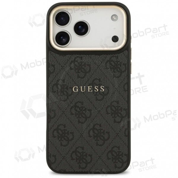 Apple iPhone 17 Pro hülle - Guess PU Leather 4G Gold Frame MagSafe (schwarz)