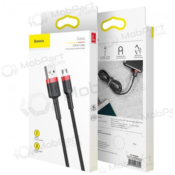 USB Kabel Baseus Cafule microUSB 2.0m 1.5A (Grau-Schwarz) CAMKLF-CG1