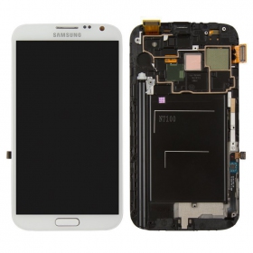 Samsung Galaxy Note 2 Display (Weiß) (mit Rahmen) (original)