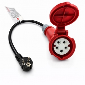 Adapter Reach CEE 16A 400 V auf 220 V Schuko schwarz