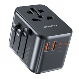 Universal kelioninis Ladegerät Awei C-39 GaN 35W 2xUSB-A/3xUSB-C Schwarz