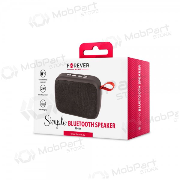 Bluetooth tragbarer Top-Lautsprecher Forever Simple BS-140 (USB, microSD) (schwarz)
